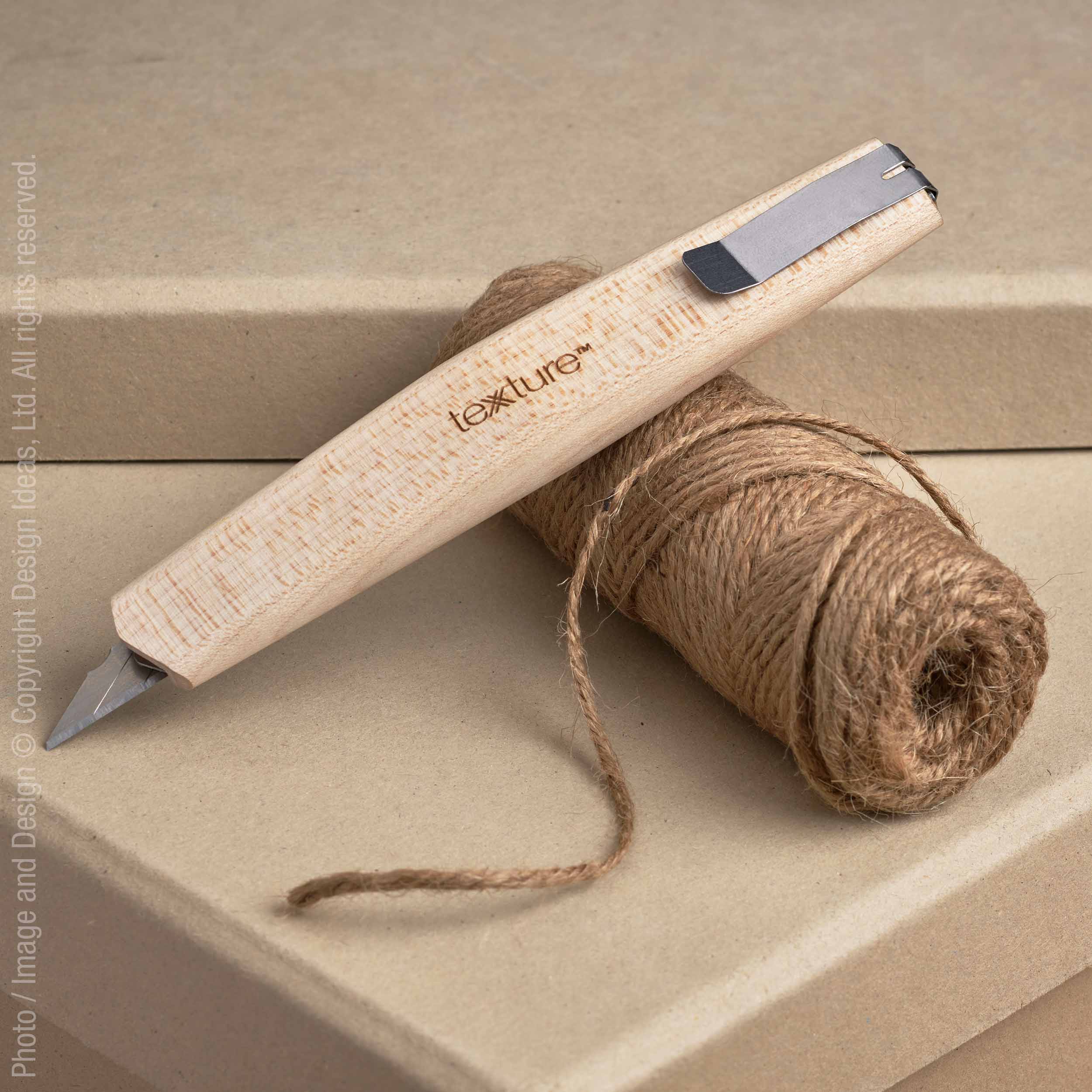 Upland™ Hand Sanded Sycamore/Metal Utility Knife - Natural | Image 1 | Premium Desk Accessory from the Upland collection | made with Sycamore for long lasting use | texxture