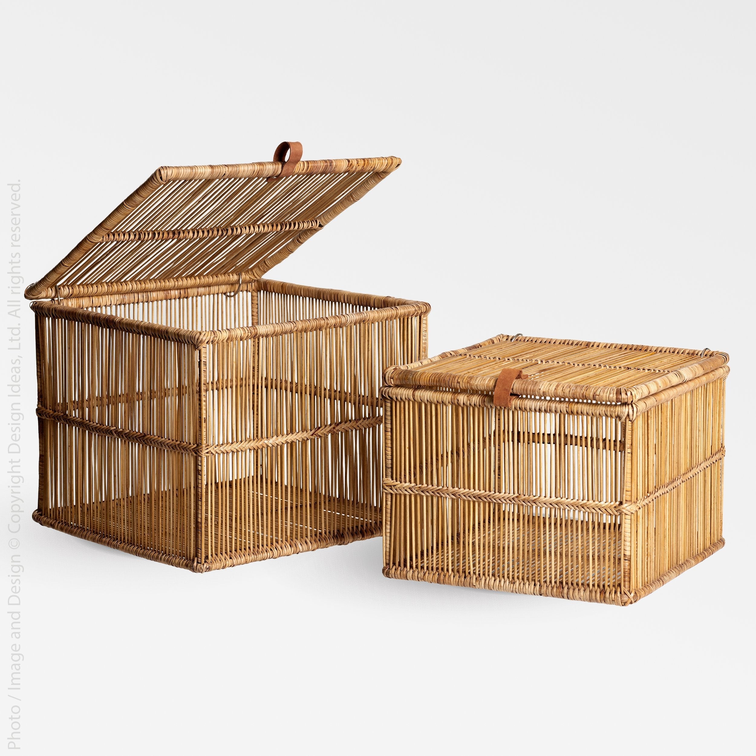 Irawaddy Bamboo Basket Set - Terrazzo Color | Image 1 | From the Irawaddy Collection | Skillfully assembled with natural bamboo for long lasting use | Available in natural color | texxture home