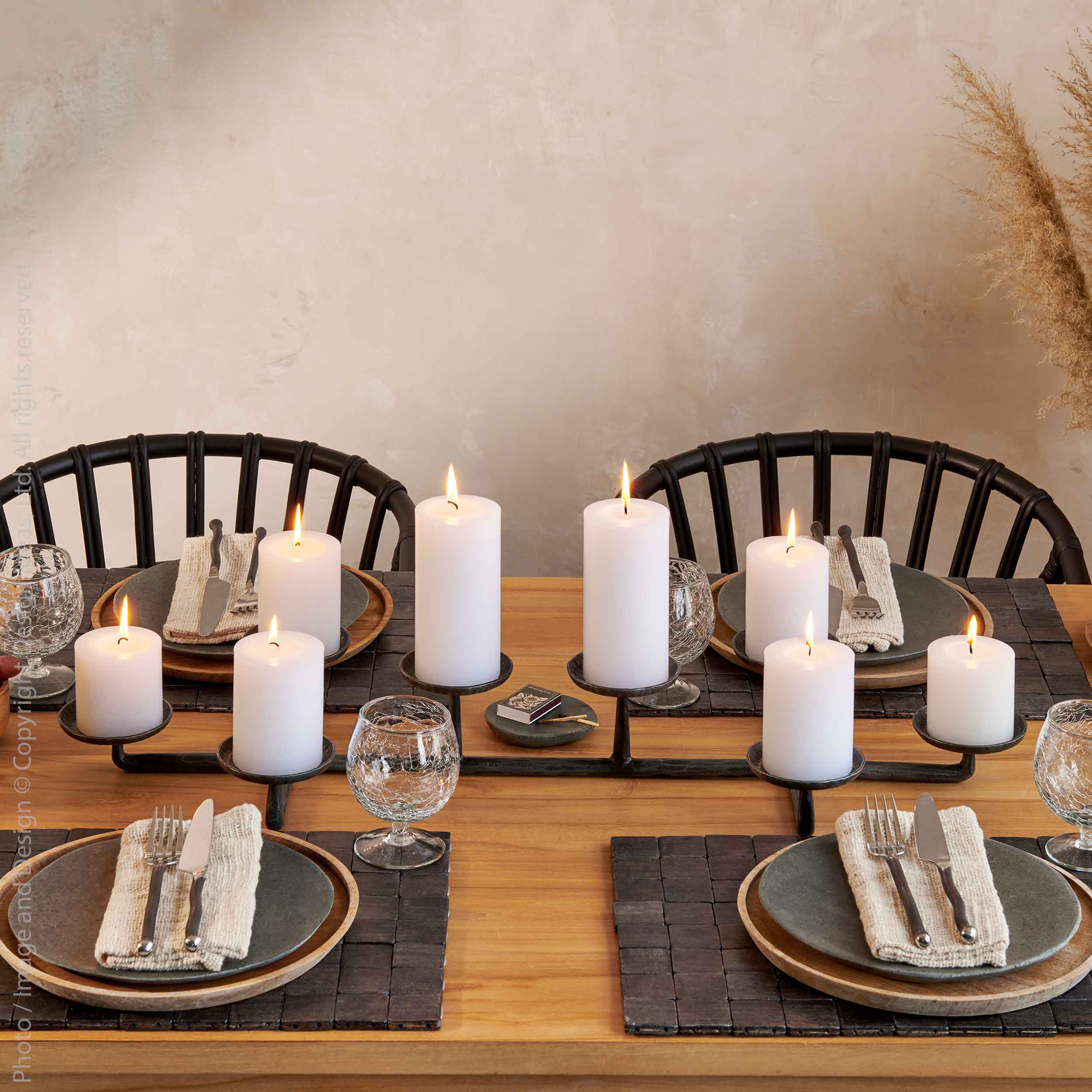 Jasper™ Hand Forged Iron Candlelight Centerpiece - (colors: Black) | Premium Candleholder from the Jasper™ collection | made with Iron for long lasting use
