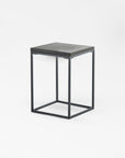 Pietra Cement Side Table (Square) - Black Color | Image 1 | From the Pietra Collection | Skillfully constructed with natural iron for long lasting use | Available in brass color | texxture home