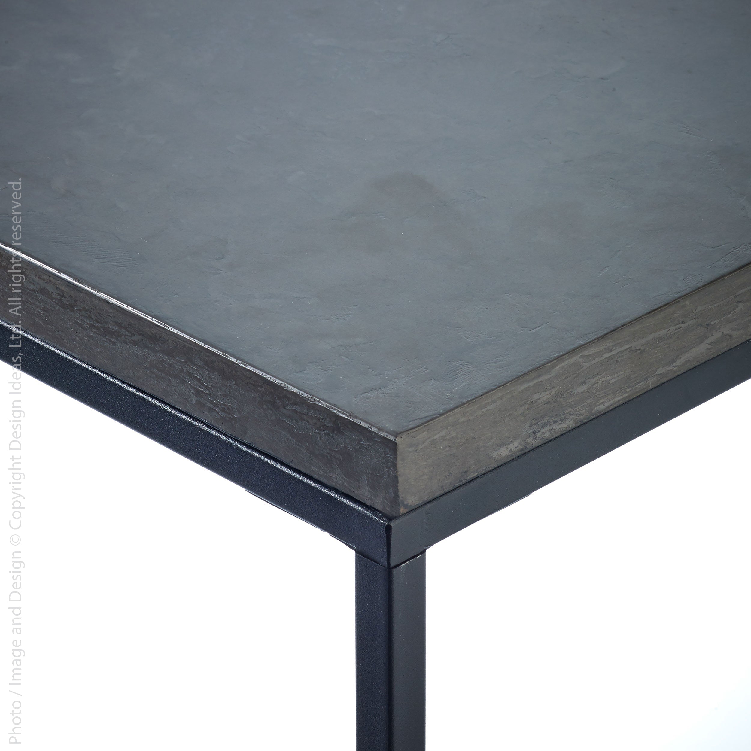 Pietra Cement Side Table (Square)   | Image 4 | From the Pietra Collection | Skillfully constructed with natural iron for long lasting use | Available in brass color | texxture home