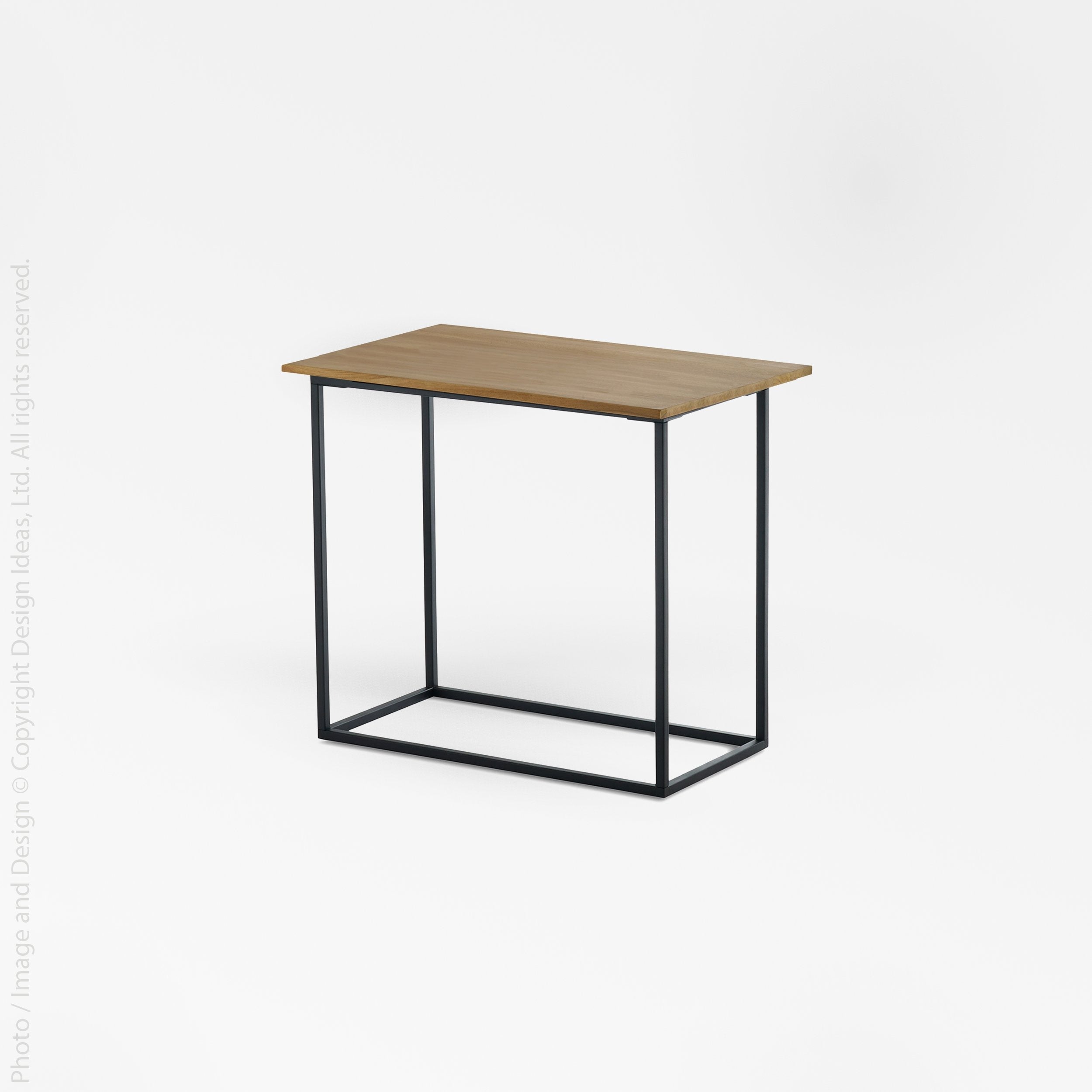 Pietra Teak Rectangular Side Table - Black Color | Image 1 | From the Pietra Collection | Expertly made with natural iron for long lasting use | Available in brass color | texxture home
