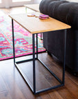 Pietra Teak Rectangular Side Table Black Color | Image 2 | From the Pietra Collection | Expertly made with natural iron for long lasting use | Available in brass color | texxture home