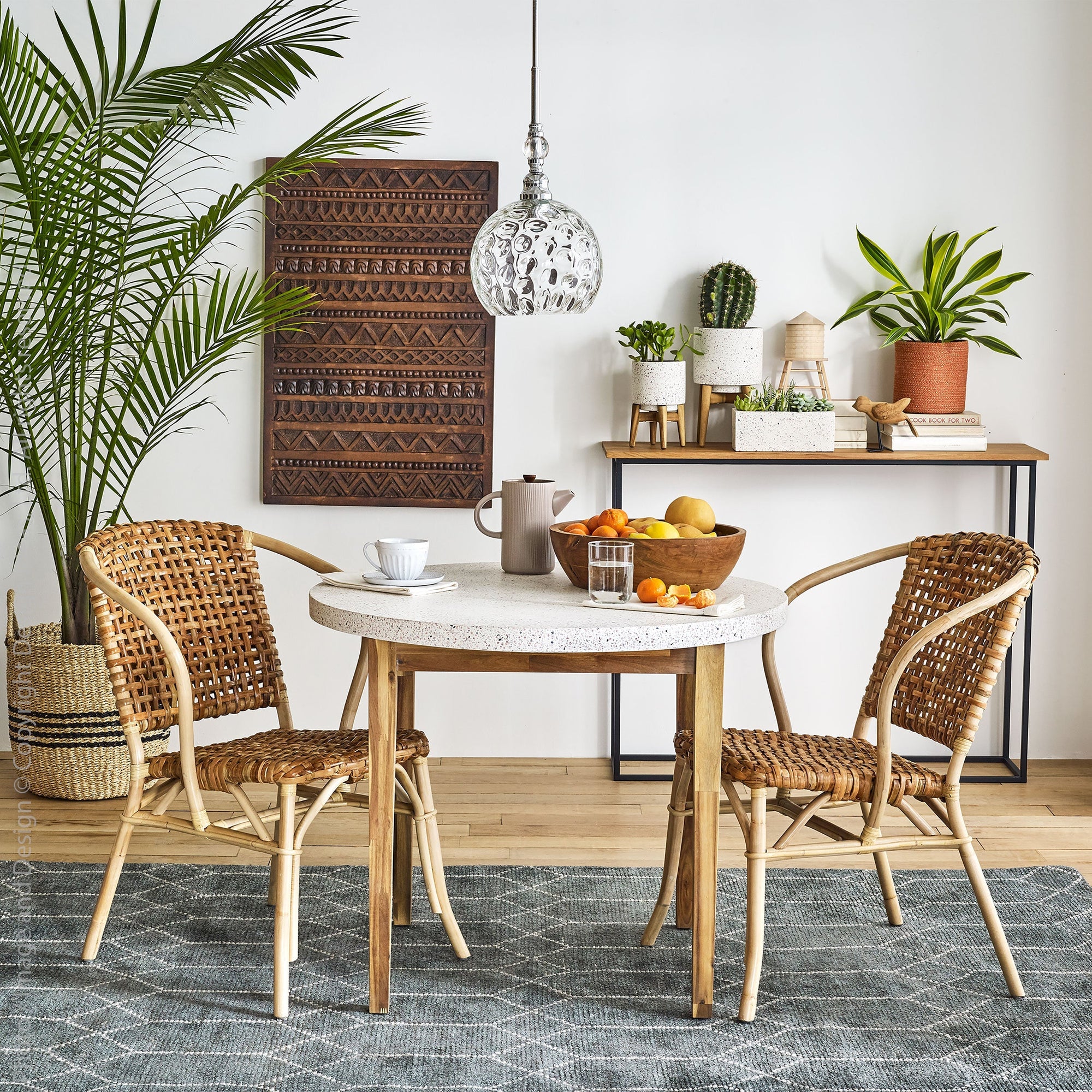 Pietra Iron & Teak Side Table Copper Color | Image 2 | From the Pietra Collection | Expertly constructed with natural iron for long lasting use | Available in natural color | texxture home