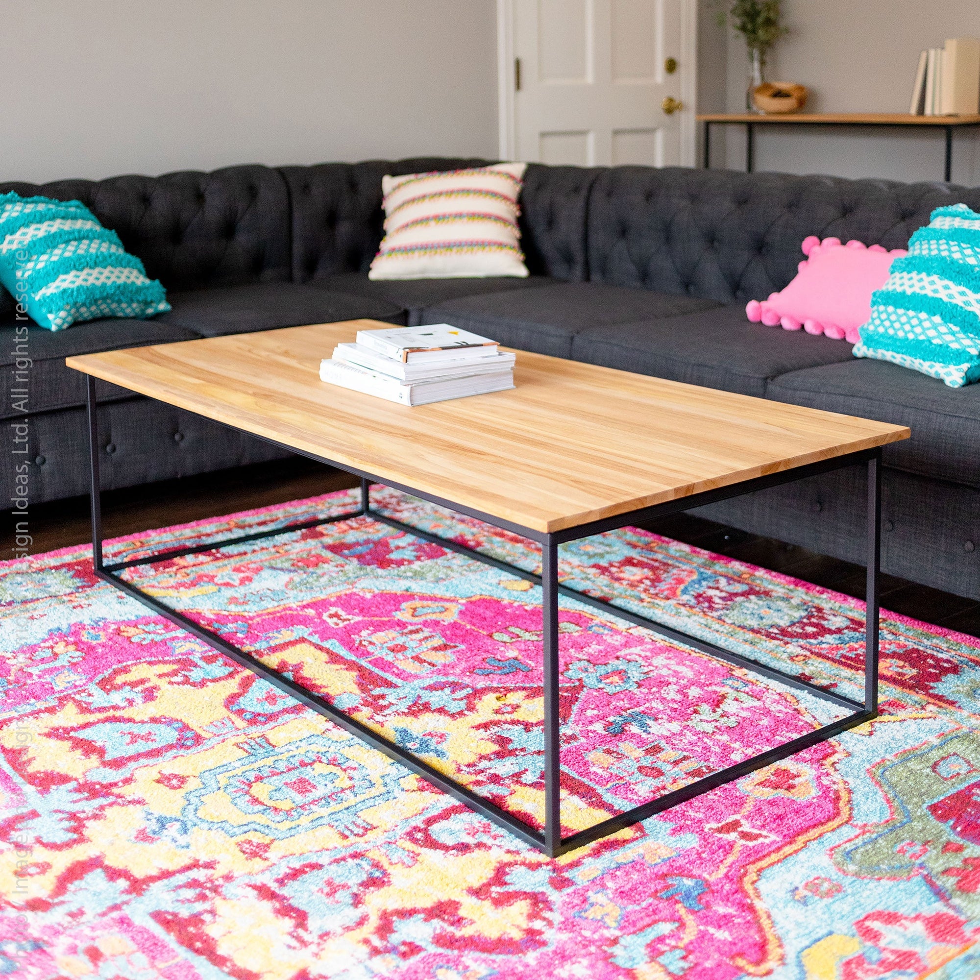 Pietra Teak Coffee Table Black Color | Image 3 | From the Pietra Collection | Masterfully handmade with natural teak for long lasting use | Available in natural color | texxture home