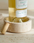 Marbella™ Travertine Wine Bottle Coaster - (colors: Natural) | Premium Coaster from the Marbella™ collection | made with Travertine for long lasting use