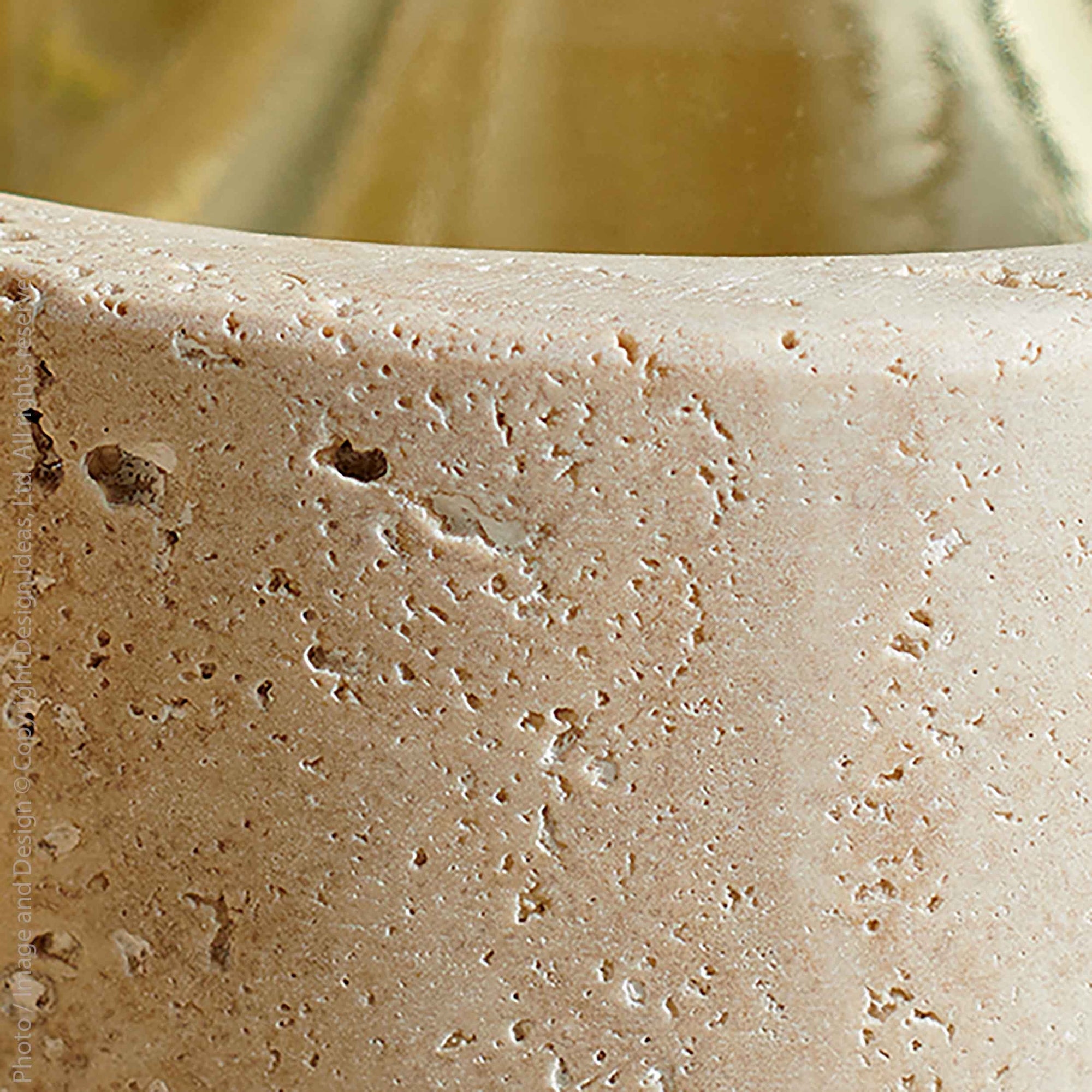 Marbella™ Travertine Wine Bottle Coaster - (colors: Natural) | Premium Coaster from the Marbella™ collection | made with Travertine for long lasting use