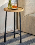 Valea™ round side table - Natural | Image 3 | Premium Table from the Valea collection | made with Mango Wood for long lasting use | texxture