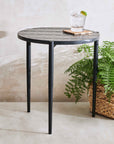 Maratauk™ Welded Iron and Limestone Side Table - (colors: Grey) | Premium Table from the Maratauk™ collection | made with Iron and Limestone for long lasting use