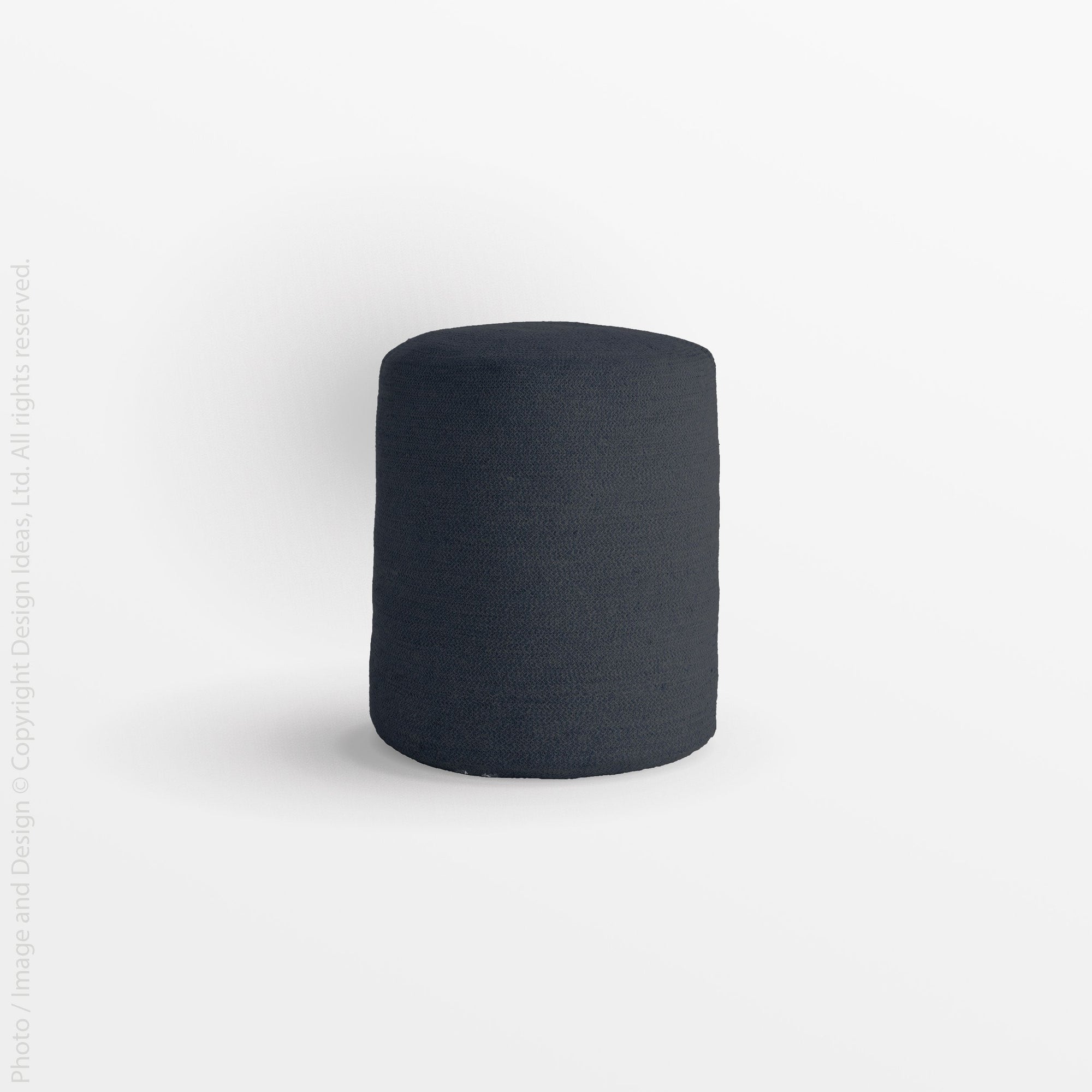Melia™ pouf (narrow) - Black | Image 3 | Premium Ottoman from the Melia collection | made with Jute for long lasting use | texxture