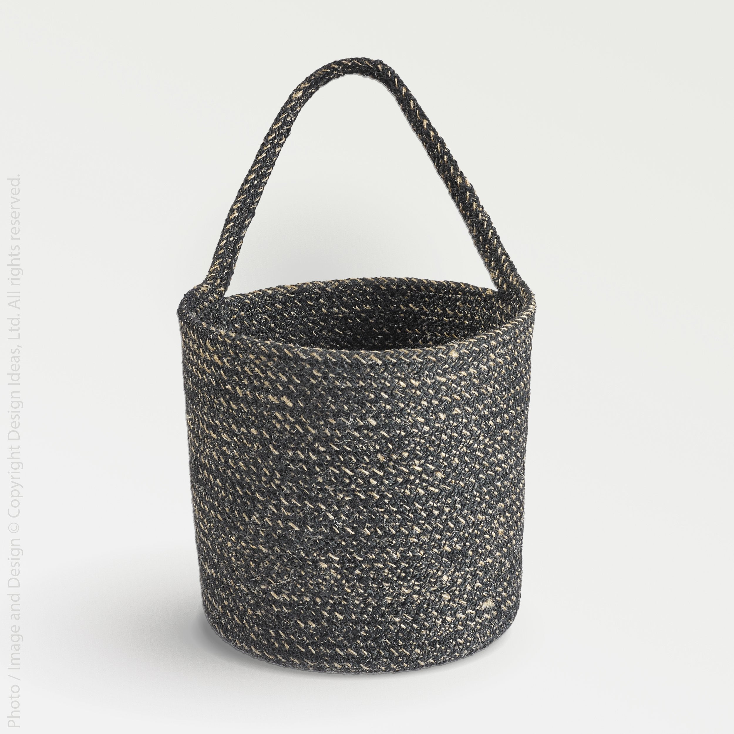 Melia™ hanging basket (6.3 x 7 x 6.5 in.) - Black | Image 6 | Premium Basket from the Melia collection | made with Jute for long lasting use | texxture