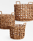 Lucia™ Small, Medium and Large Woven Water Hyacinth Baskets (set of 3) - Natural | Image 2 | Premium Basket from the Lucia collection | made with Water Hyacinth for long lasting use | texxture