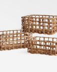 Lecce™ baskets (set of 3) - Natural | Image 3 | Premium Basket from the Lecce collection | made with Water Hyacinth for long lasting use | texxture