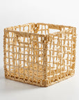 Mackinaw™ Hand Woven Palm and Metal Basket (12 in)