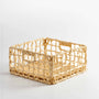 Mackinaw™ Large Hand Woven Palm and Metal Basket