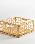 Mackinaw™ Large Hand Woven Palm and Metal Basket