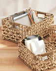 Mensch™ Large Hand Woven Palm and Seagrass Basket (11.8 x 15.7 x 7.9 in) - (colors: Natural) | Premium Basket from the Mensch™ collection | made with Palm and Seagrass for long lasting use