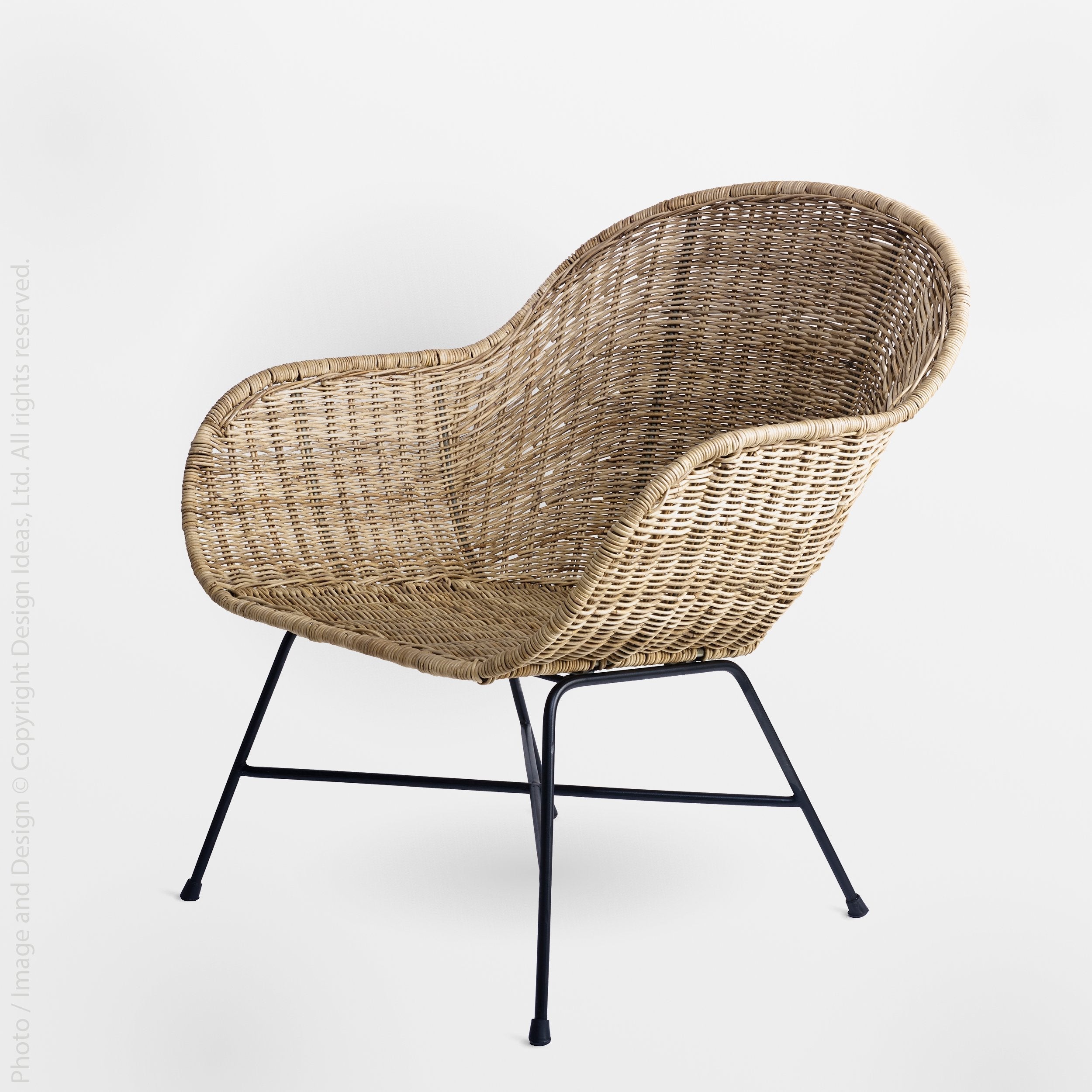 Ormond Rattan Lounge Chair - Black Color | Image 1 | From the Ormond Collection | Exquisitely made with natural rattan for long lasting use | Available in natural color | texxture home