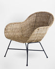 Ormond Rattan Lounge Chair - Black Color | Image 1 | From the Ormond Collection | Exquisitely made with natural rattan for long lasting use | Available in natural color | texxture home
