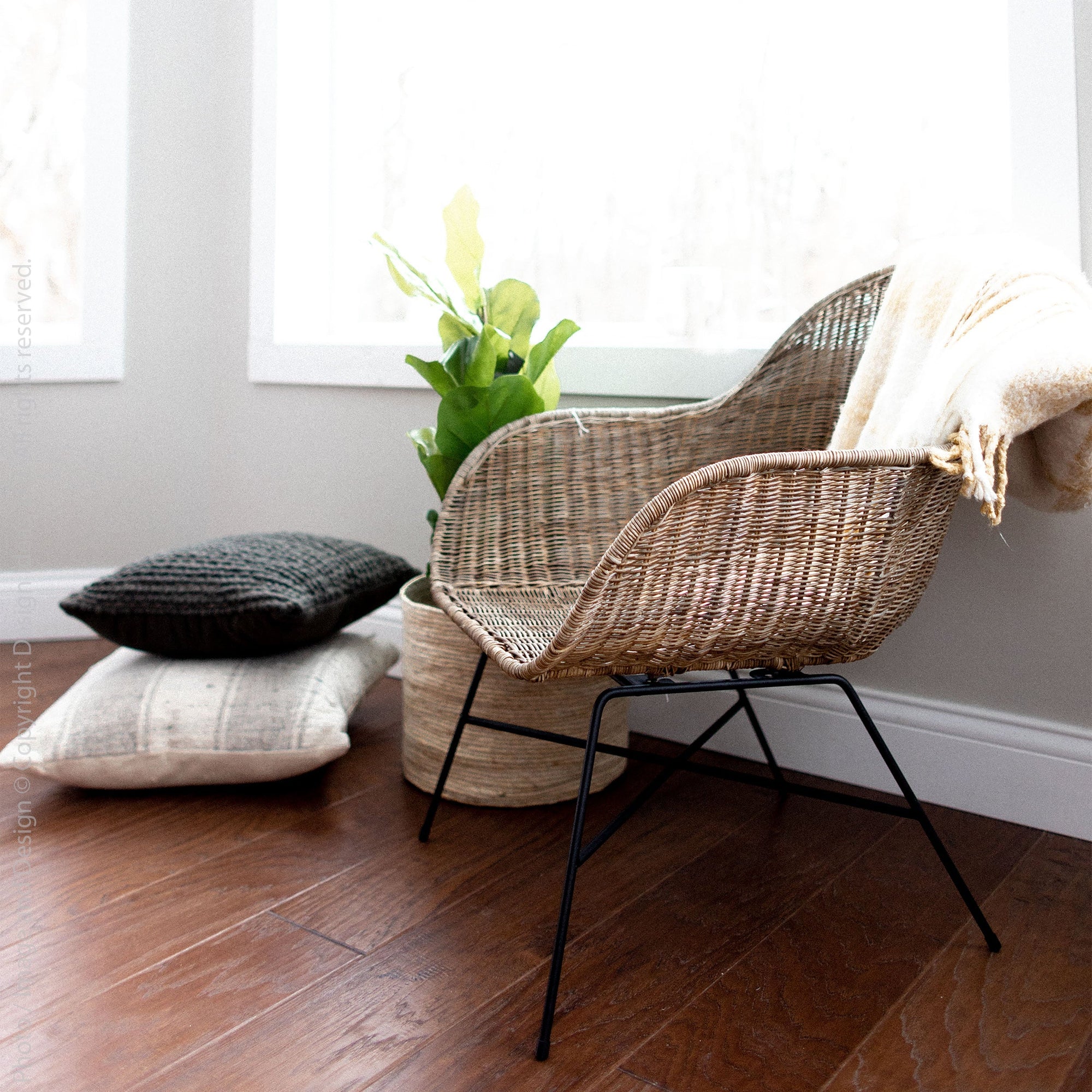 Ormond Rattan Lounge Chair Natural Color | Image 3 | From the Ormond Collection | Exquisitely made with natural rattan for long lasting use | Available in natural color | texxture home