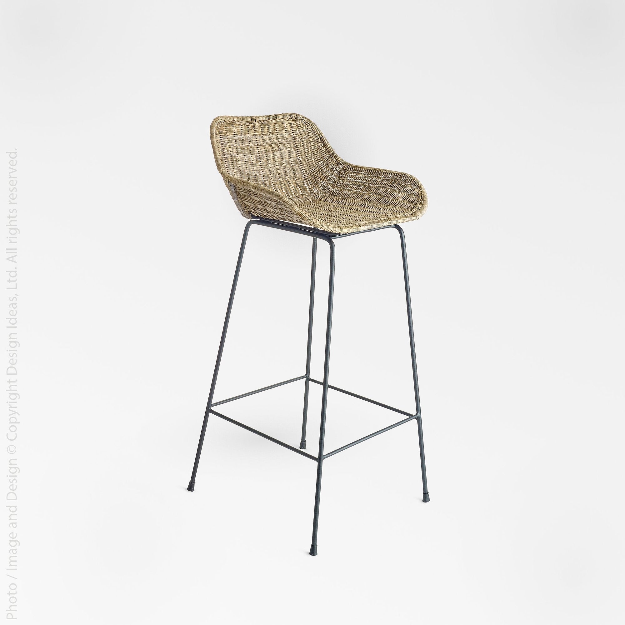 Ormond Rattan Bar Stool - Black Color | Image 1 | From the Ormond Collection | Elegantly made with natural rattan for long lasting use | Available in natural color | texxture home