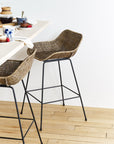 Ormond Rattan Bar Stool Black Color | Image 2 | From the Ormond Collection | Elegantly made with natural rattan for long lasting use | Available in natural color | texxture home