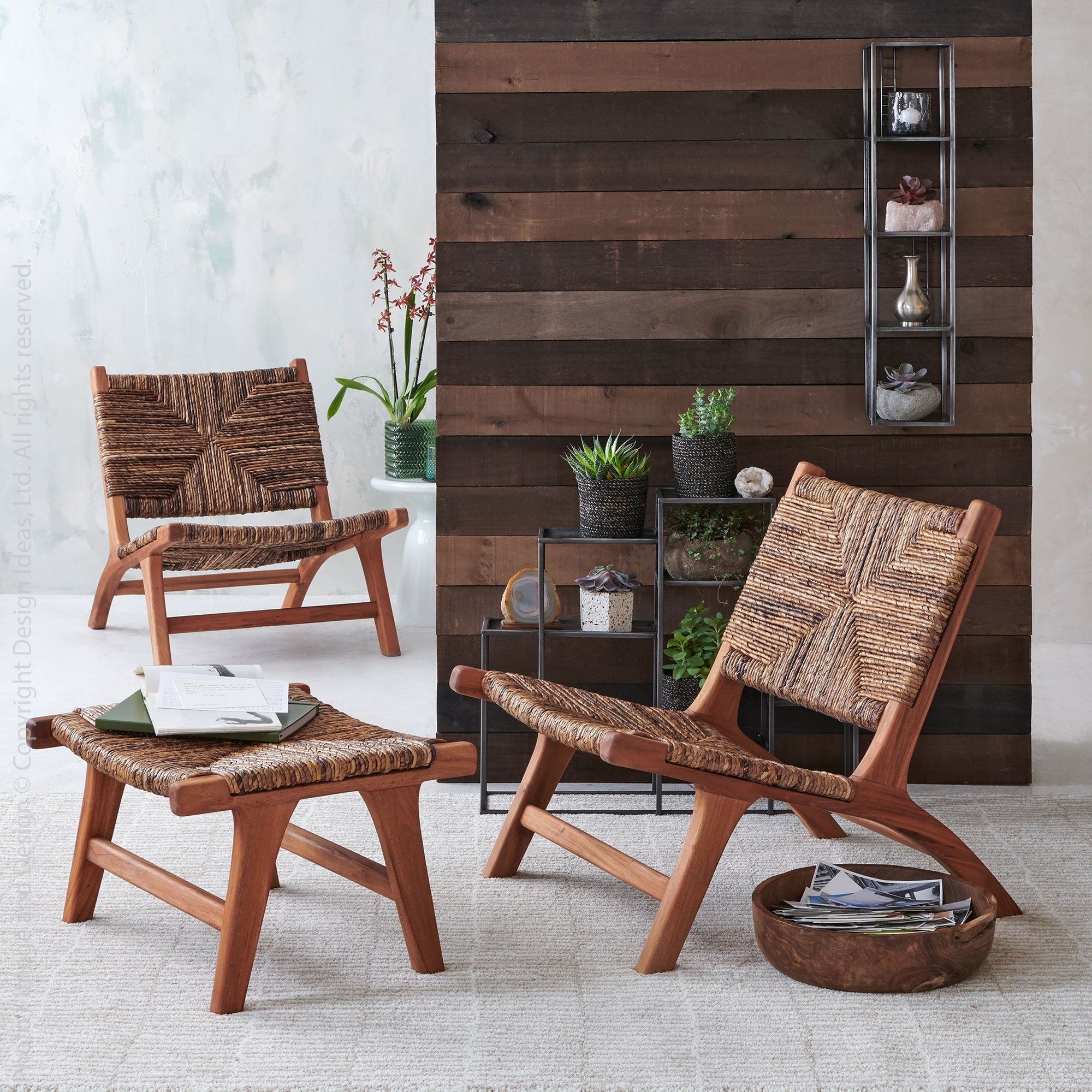 Copenhagen Banana Tree Bark Chair Terrazzo Color | Image 2 | From the Copenhagen Collection | Expertly constructed with natural banana tree bark for long lasting use | Available in natural color | texxture home