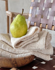 Capri Loosely Woven Cotton Napkins (Set of 4) Black Color | Image 3 | From the Capri Collection | Masterfully Loosely Woven with natural cotton for long lasting use | These napkins are sustainably sourced | Available in natural color | texxture home