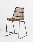 Brisbane™ welded iron, woven rattan counter stool
