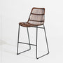 Brisbane™ welded iron, woven rattan bar stool