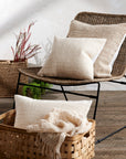Capri Tightly Woven Cotton Cushion Cover (Large) Black Color | Image 2 | From the Capri Collection | Expertly Tightly Woven with natural cotton for long lasting use | Available in natural color | texxture home