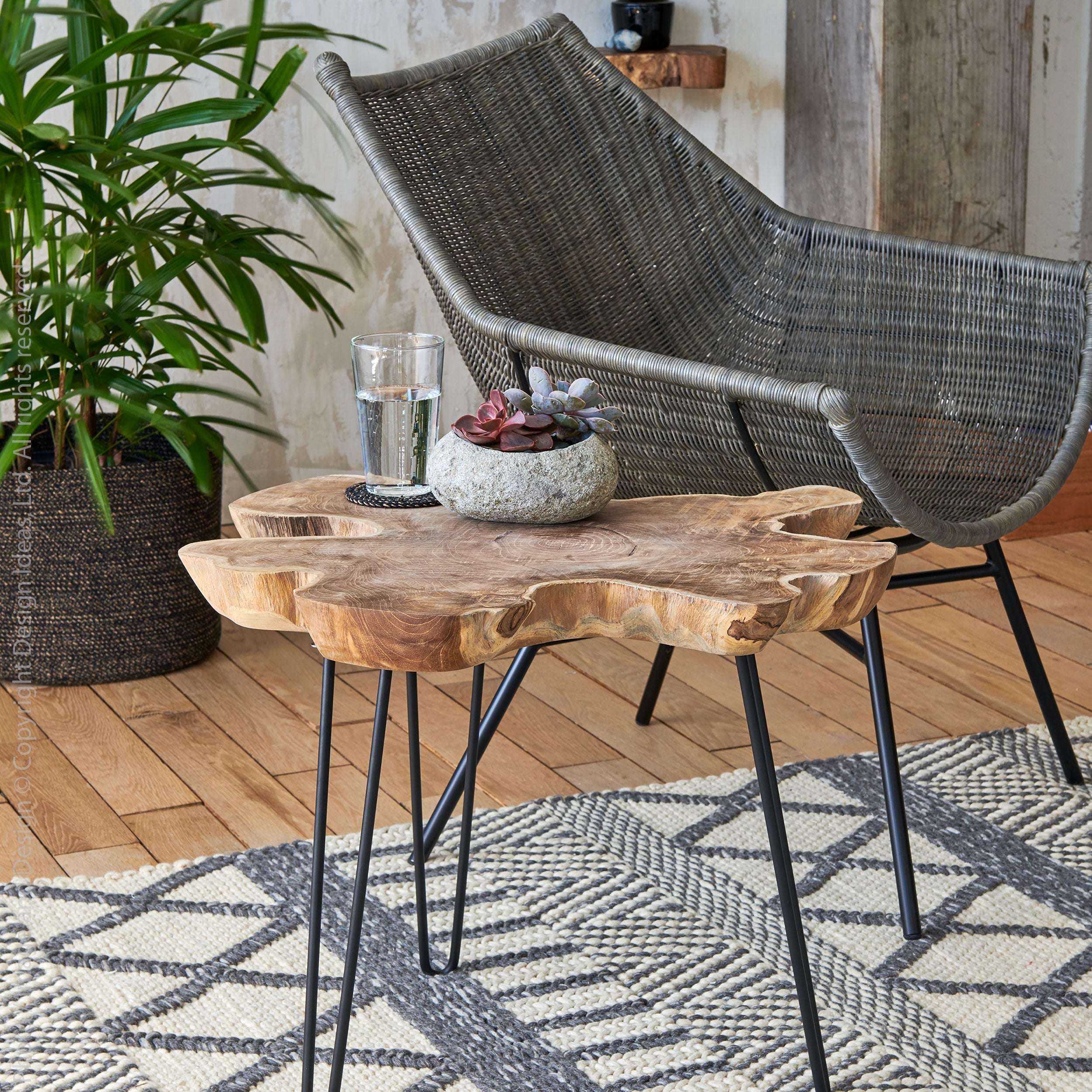Takara Teak Side Table Black Color | Image 2 | From the Takara Collection | Elegantly constructed with natural teak for long lasting use | This table is sustainably sourced | Available in natural color | texxture home
