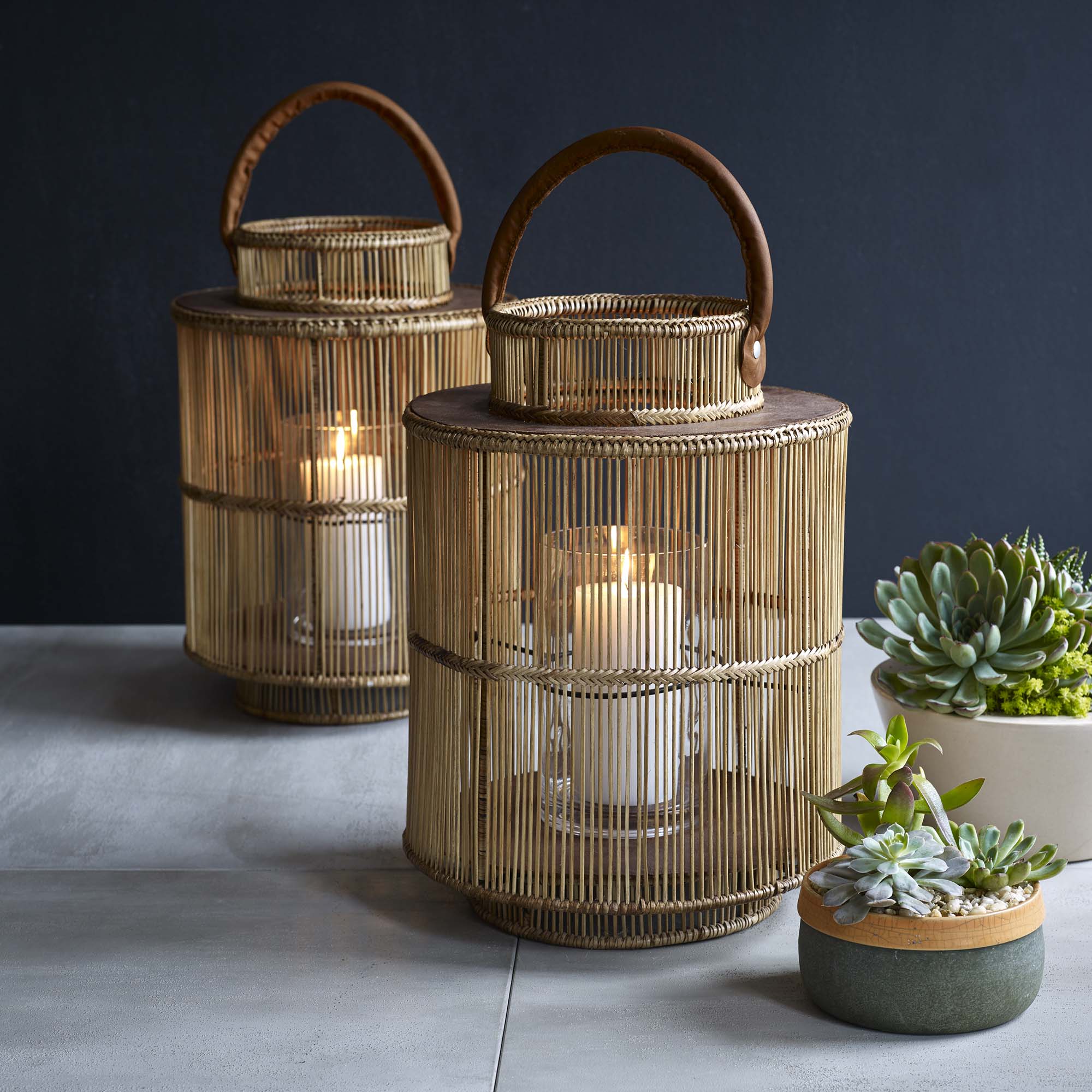 Liana Rattan Lantern Natural Color | Image 2 | From the Liana Collection | Masterfully constructed with natural rattan for long lasting use | Available in natural color | texxture home