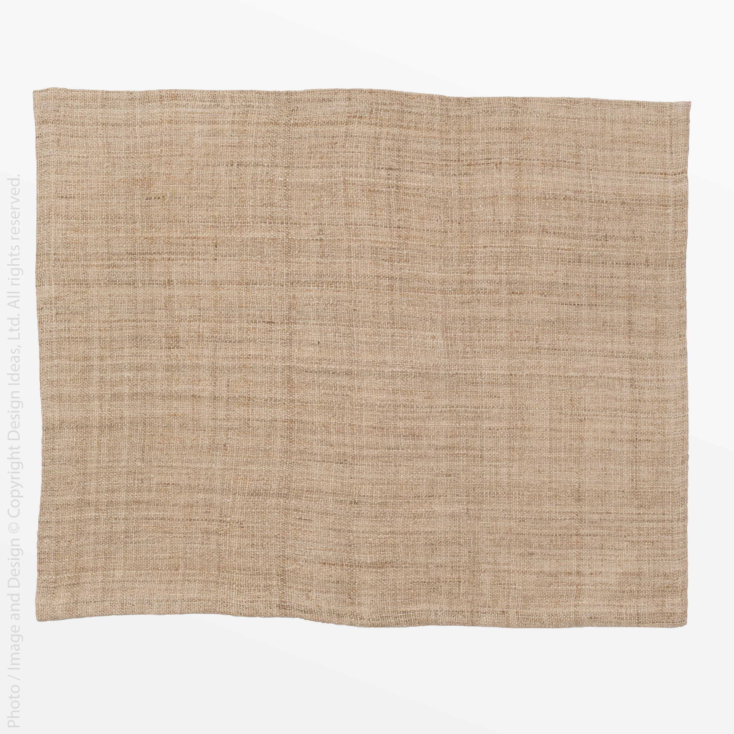 Marari Hemp Placemat Sand Color | Image 4 | From the Marari Collection | Exquisitely created with natural hemp for long lasting use | This placemat is sustainably sourced | Available in natural, gray and bleached colors | texxture home