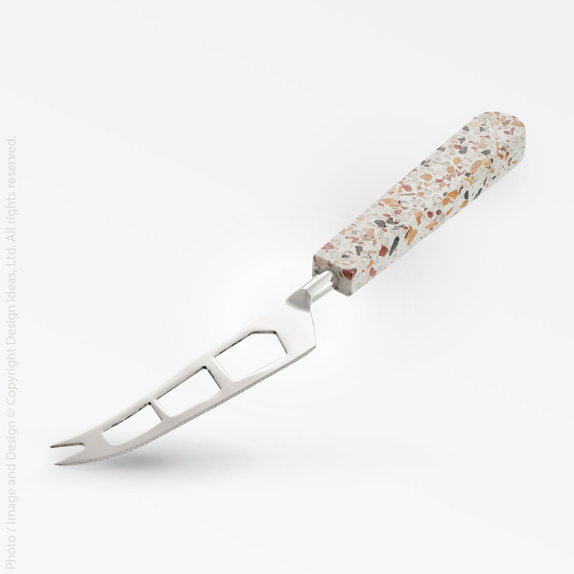 Mancha Stainless Steel Cheese Knife - Black Color | Image 1 | From the Mancha Collection | Skillfully handmade with natural stainless steel for long lasting use | Available in terrazzo color | texxture home