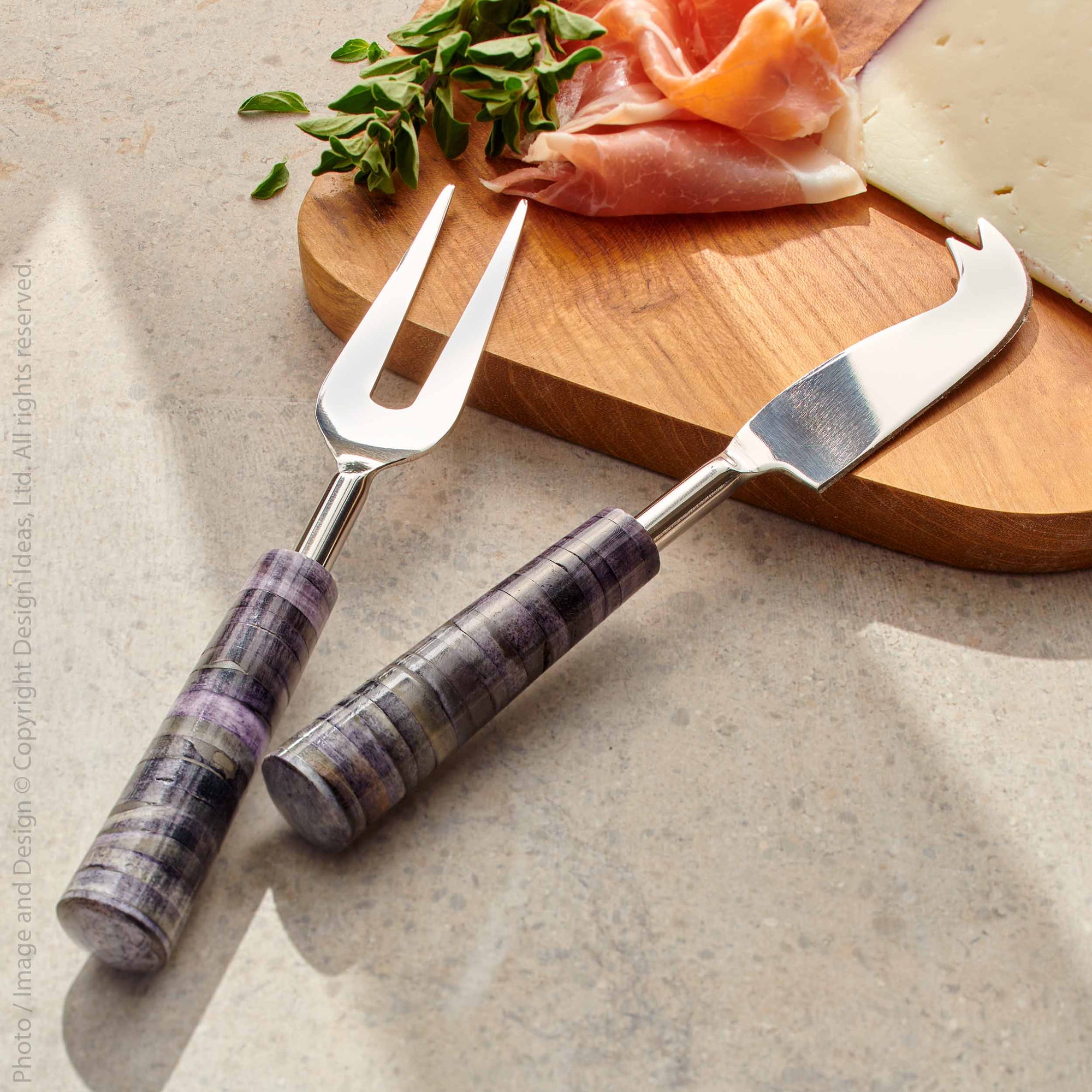 Fiori™ Handmade Stainless Steel and Bone Cheese Knives (set of 2) - (colors: Multi) | Premium Utensils from the Fiori™ collection | made with Stainless Steel and Bone for long lasting use