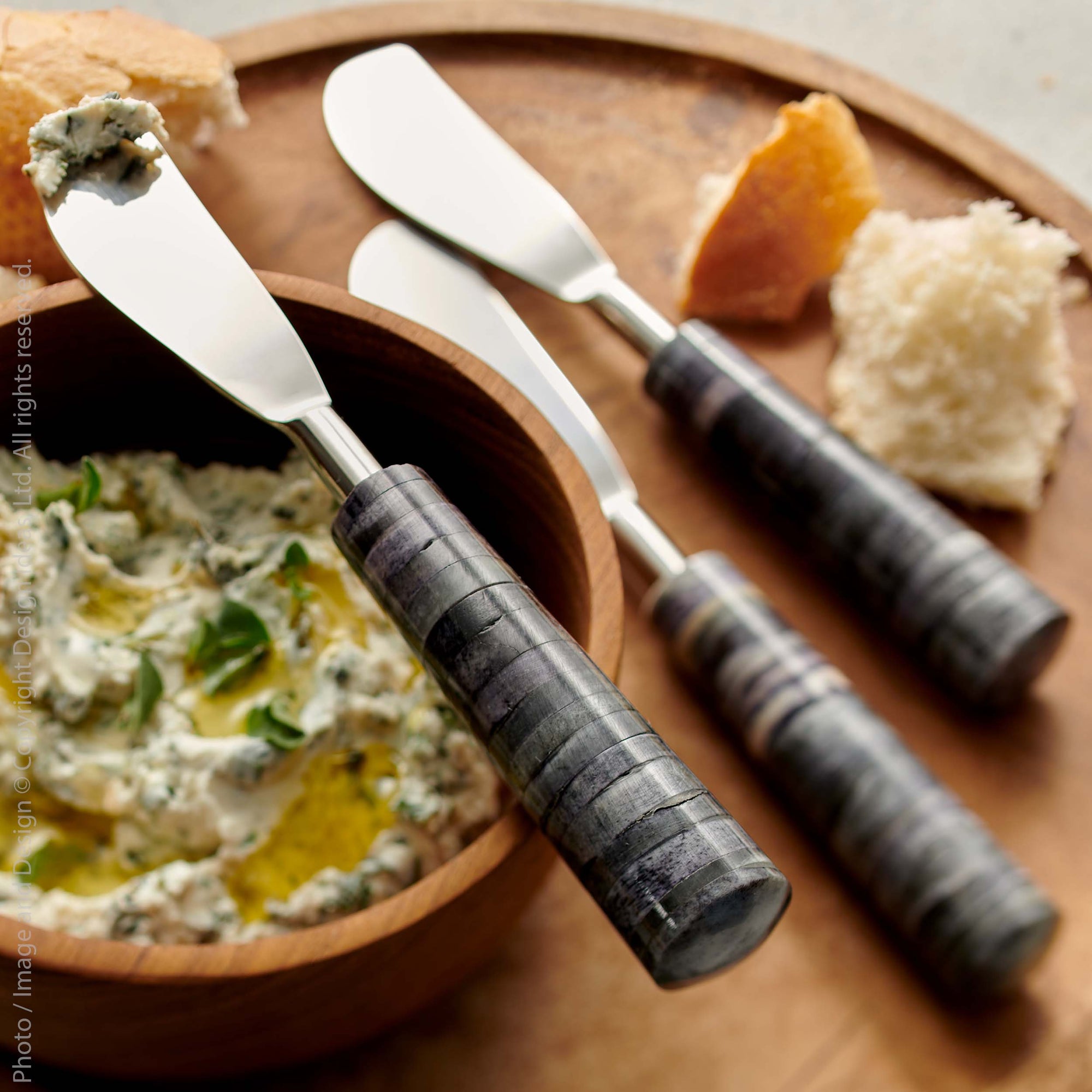 Fiori™ Handmade Stainless Steel and Bone Spreaders (set of 3) - (colors: Multi) | Premium Utensils from the Fiori™ collection | made with Stainless Steel and Bone for long lasting use