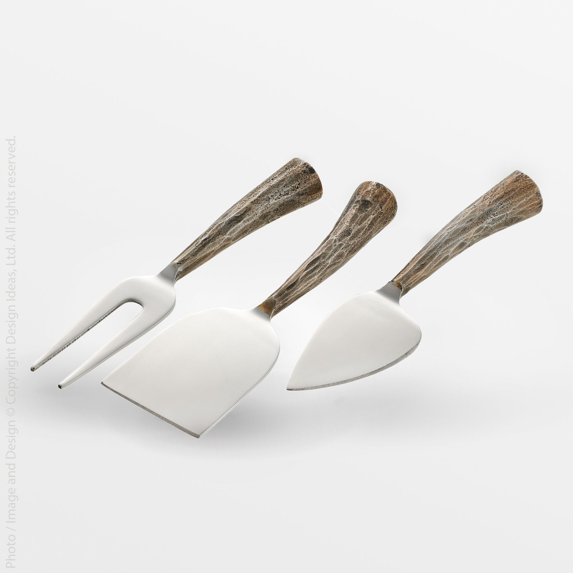 Hildgrim™ cheese knives (set of 3) - Gray | Image 1 | Premium Utensils from the Hildgrim collection | made with Stainless Steel for long lasting use | texxture
