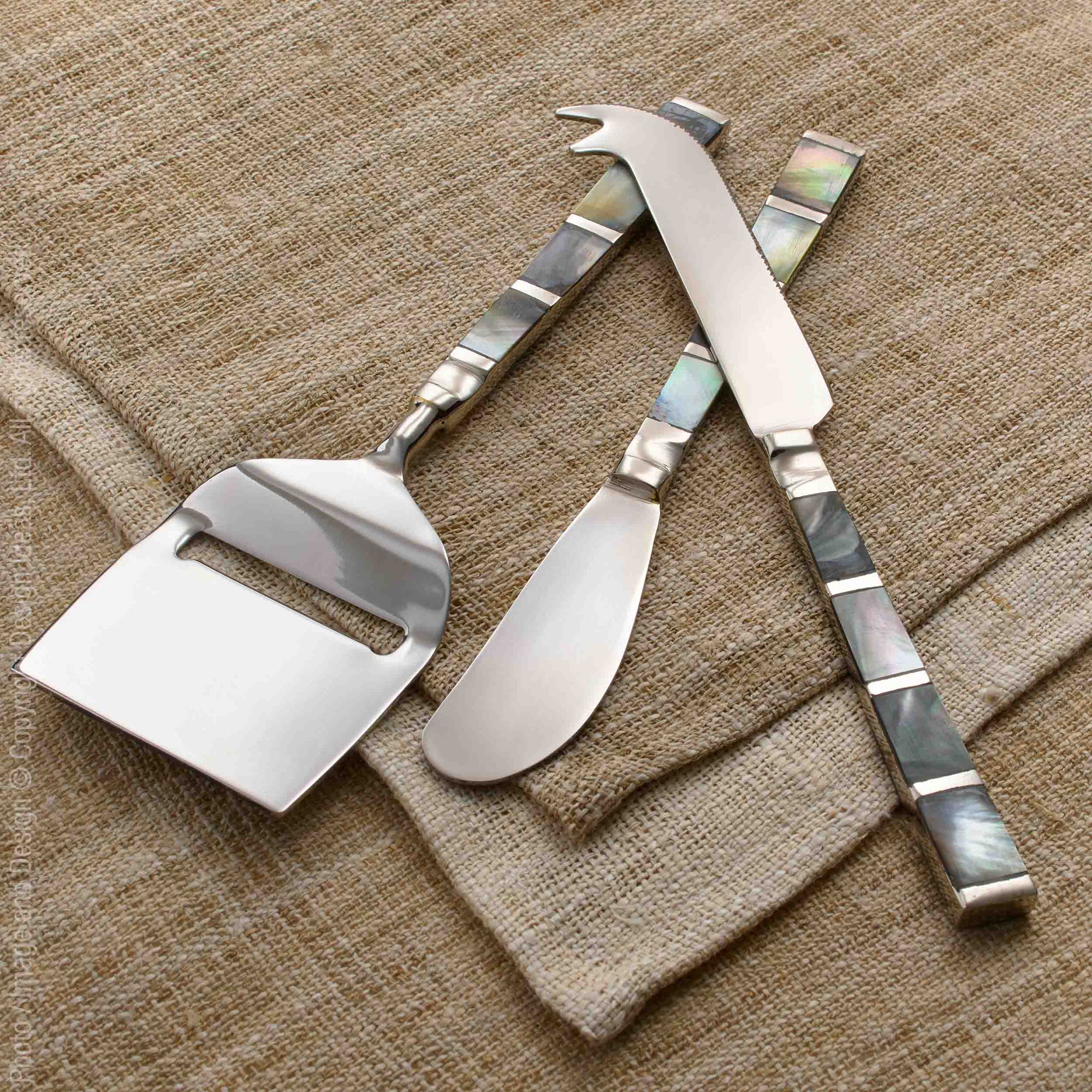 Abalon™ cheese knives - Silver | Image 1 | Premium Utensils from the Abalon collection | made with Stainless Steel for long lasting use | texxture
