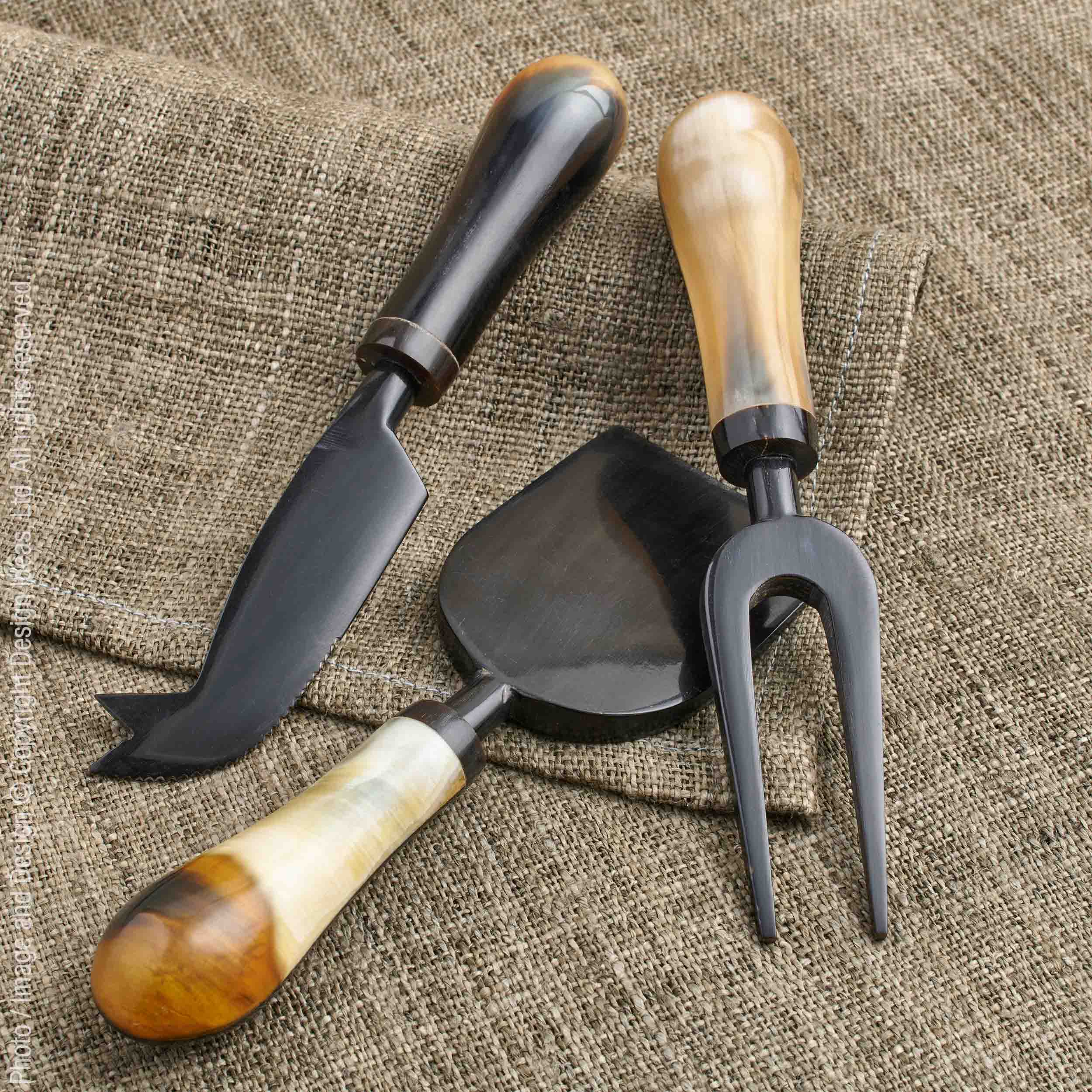 Handcrafted Horn Cheese Knives - Set of 4