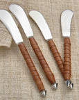 Bratzen™ Hand Forged Stainless Steel and Leather Spreaders (set of 4)