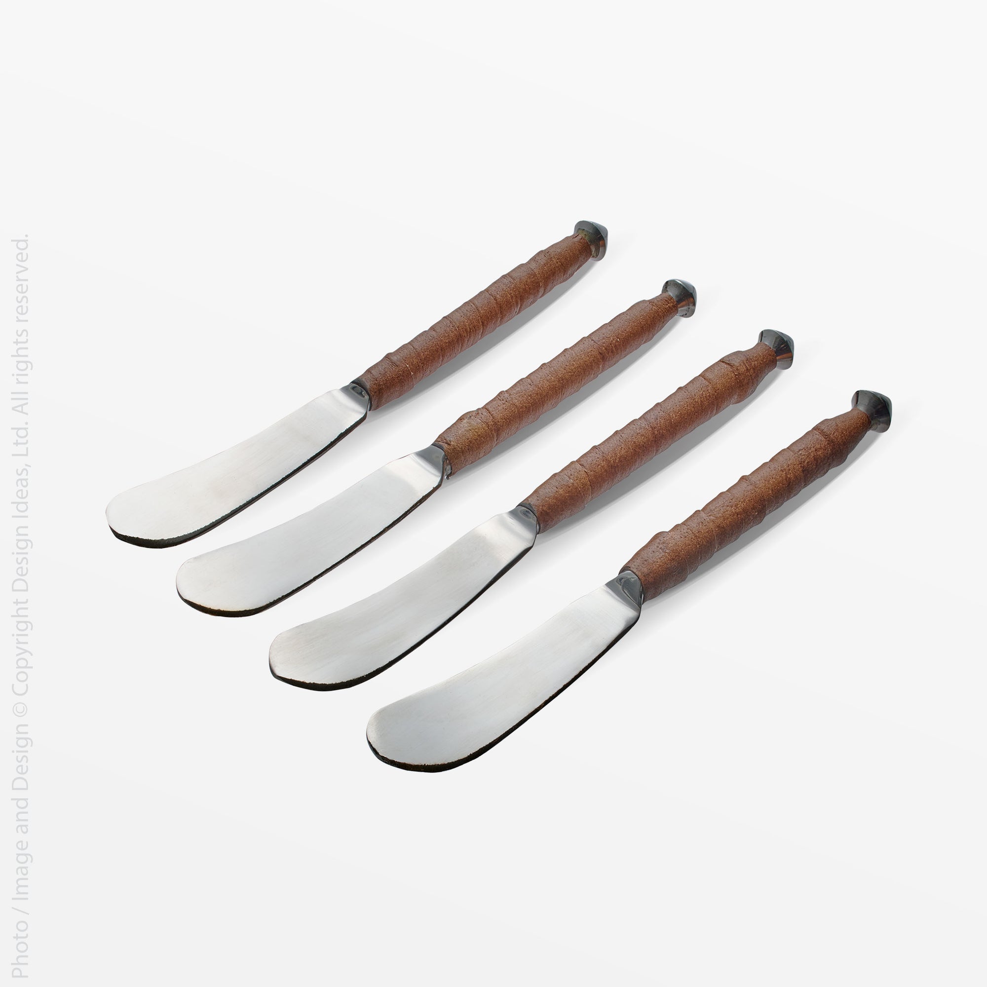 Bratzen™ Hand Forged Stainless Steel and Leather Spreaders (set of 4)