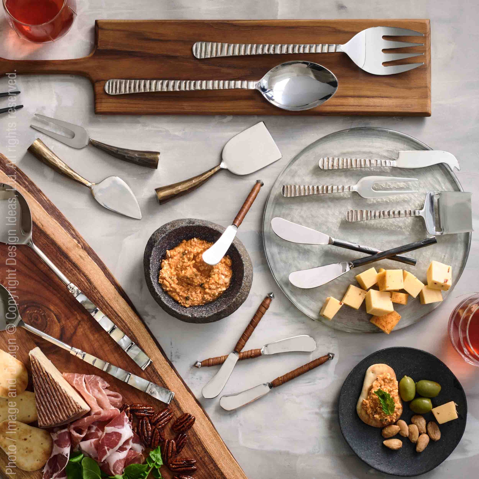 Bratzen™ Hand Forged Stainless Steel and Leather Cheese Knives (set of 3)