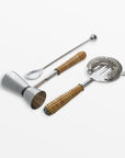 Montauk™ Handcrafted Stainless Steel/Rattan Barware (set of 3)