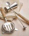 Montauk™ Handcrafted Stainless Steel/Rattan Barware (set of 3)