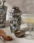Abalon™ Handmade Stainless Steel and Mother of Pearl Cocktail Shaker - (colors: Silver) | Premium Utensils from the Abalon™ collection | made with Stainless Steel and Mother of Pearl for long lasting use