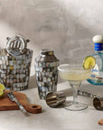 Abalon™ Handmade Stainless Steel, Brass and Mother of Pearl Barware (set of 5) - (colors: Silver) | Premium Utensils from the Abalon™ collection | made with Stainless Steel, Brass and Mother of Pearl for long lasting use