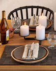 Bremen™ Sliced Acacia Wood Placemat Joined with String - (colors: Natural, Black) | Premium Placemat from the Bremen™ collection | made with Acacia Wood for long lasting use