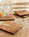 Bremen™ Acacia Wood Coasters (set of 4) - (colors: Natural, Black) | Premium Coaster from the Bremen™ collection | made with Acacia Wood for long lasting use