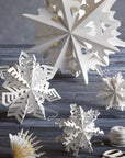 Flurry Paper Snowflake Tinsel (Small) White Color | Image 2 | From the Flurry Collection | Masterfully assembled with natural paper for long lasting use | Available in natural color | texxture home